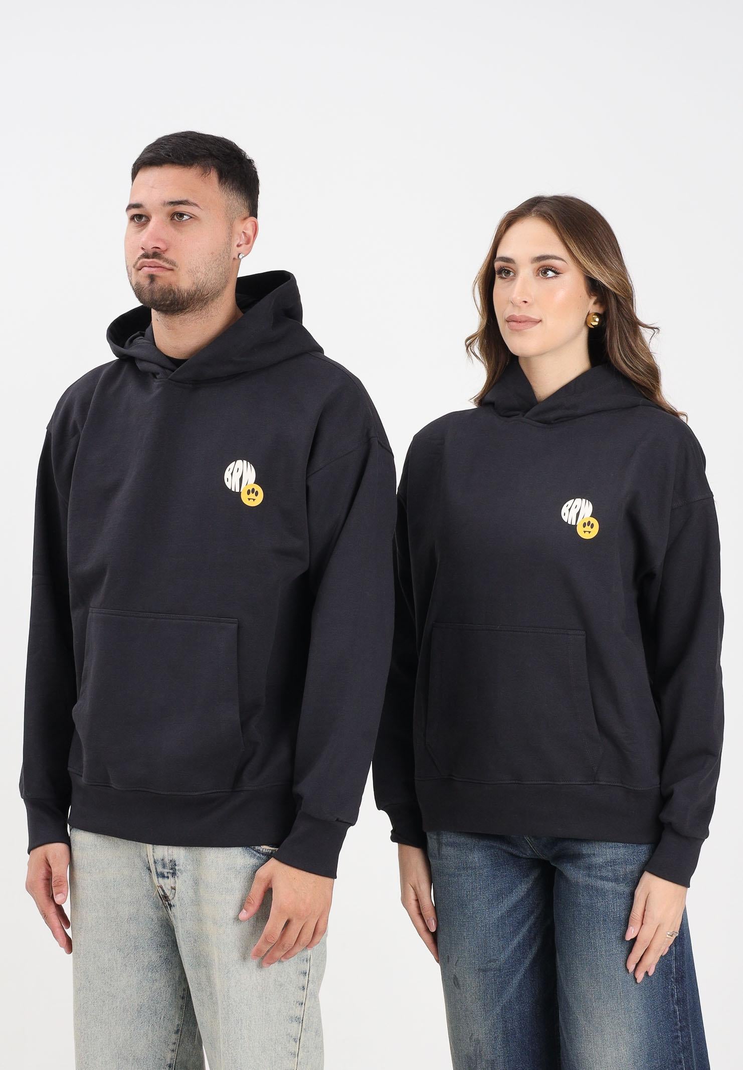 BARROW Felpa con cappuccio grigia per uomo e donna caratterizzata da maxi stampa sul retro F5BWUAHS125 251 BARROW 