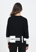 ELISABETTA FRANCHI Maglioncino girocollo nero da donna con bande lucide MK01S56E2 EF3 ELISABETTA FRANCHI 