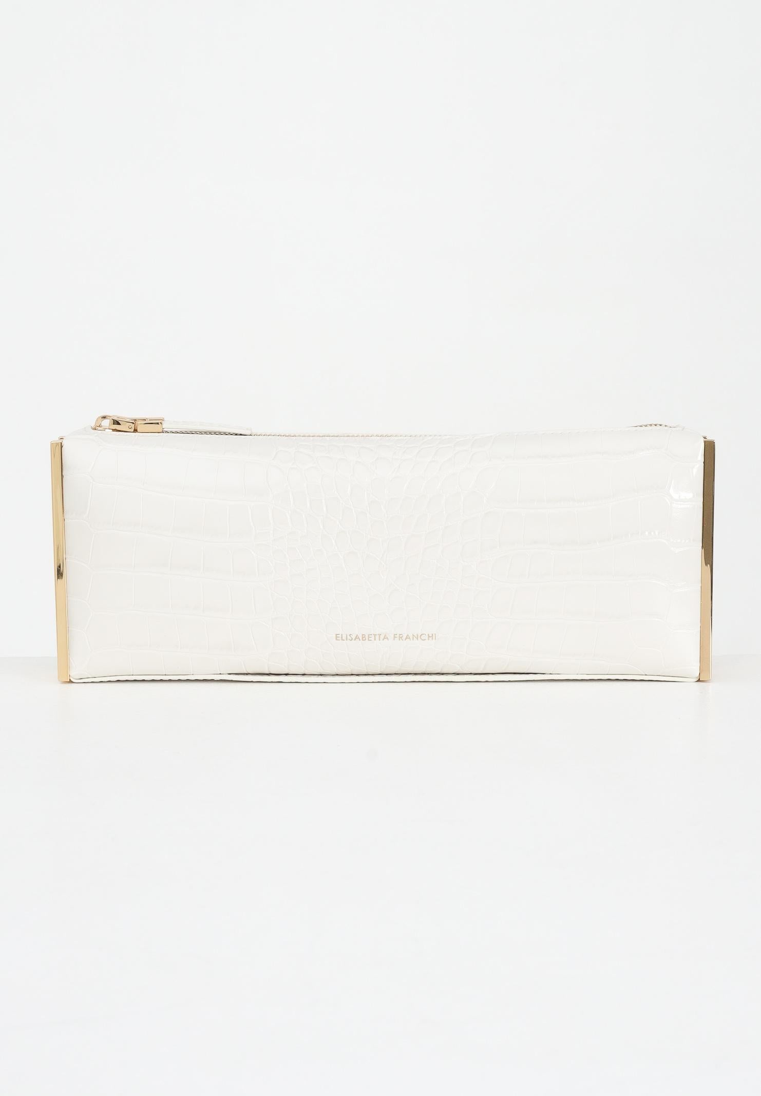 ELISABETTA FRANCHI Pochette bianco latte da donna con stampa cocco BS52A56E2 DZ9 ELISABETTA FRANCHI 