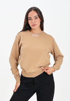 DSQUARED2 Felpa girocollo beige per donna, ragazze e bambine con logo DSQ2 DQ3017D0AEY DQ721 DSQUARED2 