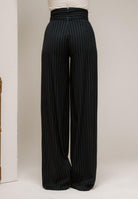 SANTAS Pantalone elegante POUVOIR blu da donna con micro gessatura verticale PV2626 BL SANTAS 