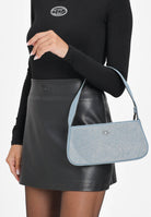 DIESEL Borsa a spalla WJULIE in denim da donna con strass applicati J02530KXBRM K01 DIESEL 