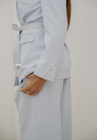 ELISABETTA FRANCHI Tailleur celeste da donna con cintura TP00257E2 EA7 ELISABETTA FRANCHI 