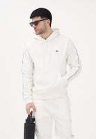 LACOSTE Felpa con cappuccio bianca da uomo con bordi logati SH0884 70V LACOSTE 