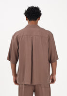 I'M BRIAN Camicia a manica corta marrone da uomo CA3626 020 I'M BRIAN 