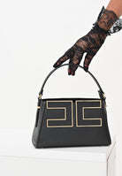ELISABETTA FRANCHI Borsa a spalla nera da donna con logo BS36A56E2 110 ELISABETTA FRANCHI 