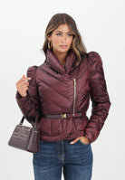 ELISABETTA FRANCHI Piumino bordeaux da donna con baschina PI89Z56E2 EA4 ELISABETTA FRANCHI 