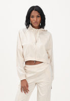 ADIDAS ORIGINALS Felpa con zip PEARL panna da donna KE3391 . ADIDAS ORIGINALS 