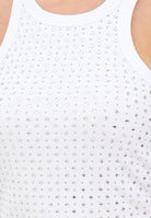 PINKO Canotta bianca da donna con strass e borchie 105928A2XY Z04 PINKO 