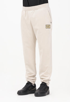 EA7 Pantalone sportivo panna da uomo in tessuto effetto scamosciato 7M000676AF16718 U1086 EA7 
