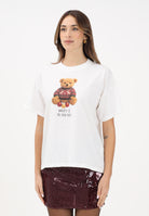 VICOLO T-shirt a manica corta bianca da donna con stampa teddy RF0620 BI VICOLO 