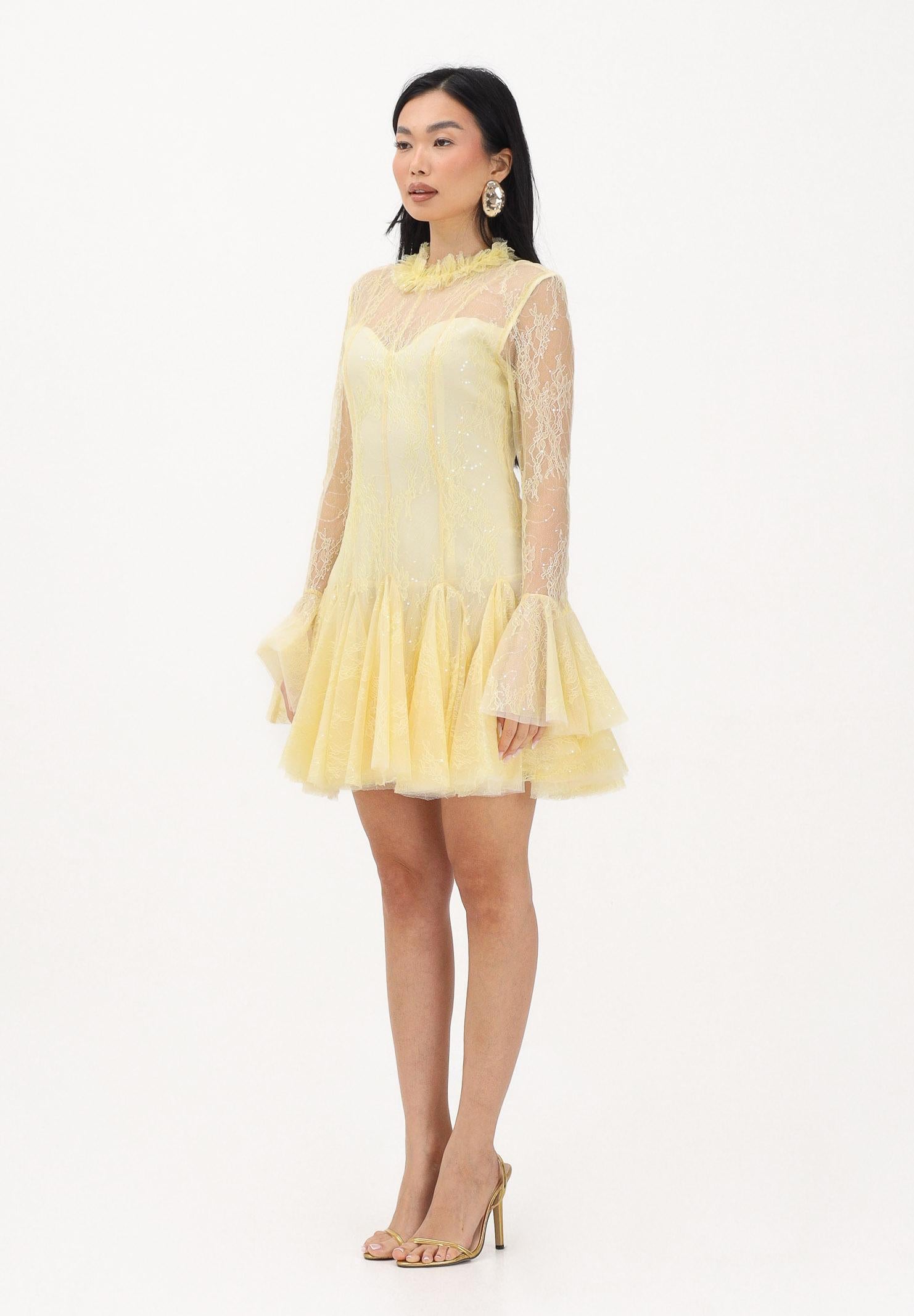 ODI ODI Abito corto giallo da donna in pizzo e tulle BACOLI110S6 D9 ODI ODI 