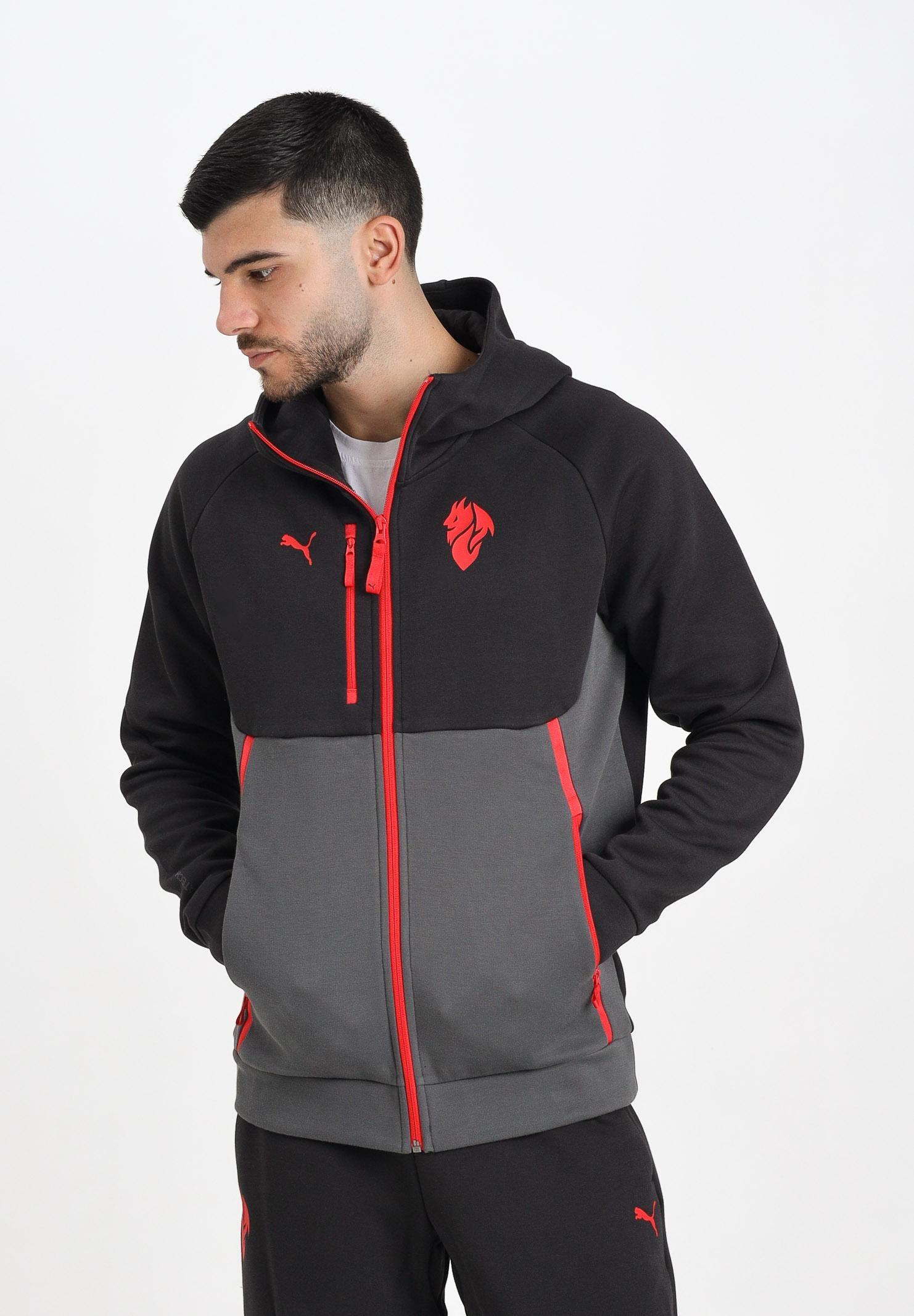 PUMA Felpa con zip AC Milan PUMATECH nera e grigia da uomo 782394 04 PUMA 