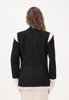 PATRIZIA PEPE Giacca monopetto nera e panna da donna 8S0571A498 FG53 PATRIZIA PEPE 