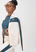 PUMA Felpa con zip T7 panna da donna 632137 87 PUMA 