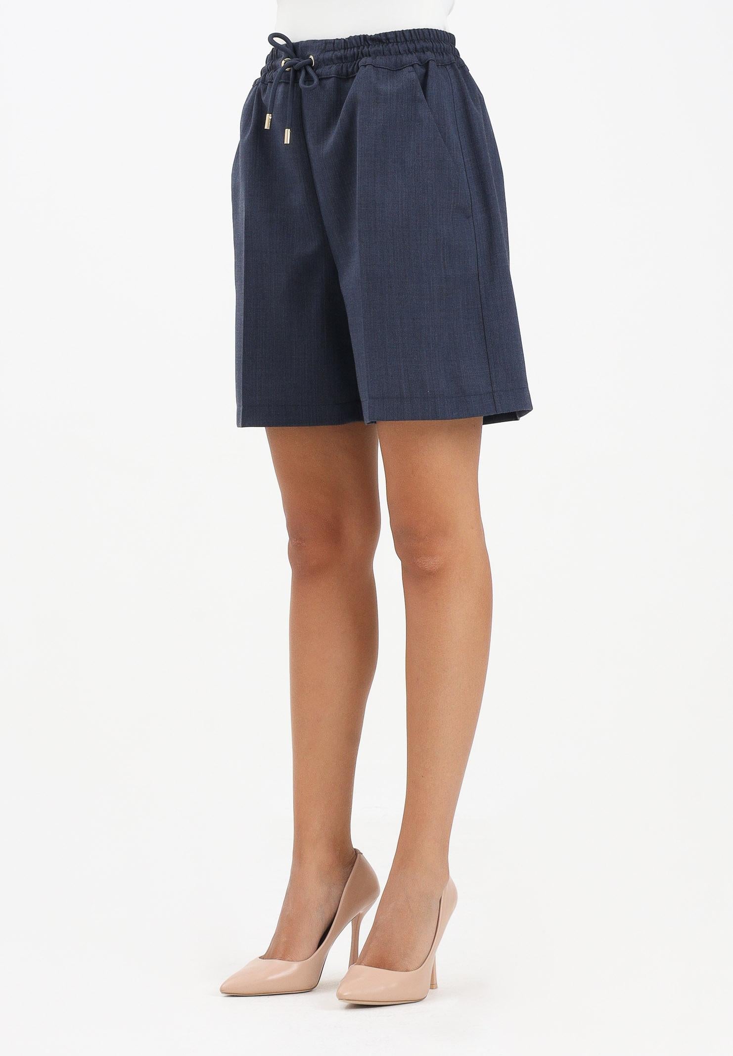 PINKO Shorts blu da donna in lana armaturata 105742A2SN G07 PINKO 
