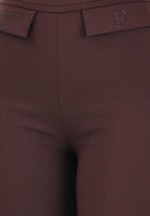 ELISABETTA FRANCHI Pantalone elegante cacao da donna con logo ricamato PA17061E2 644 ELISABETTA FRANCHI 