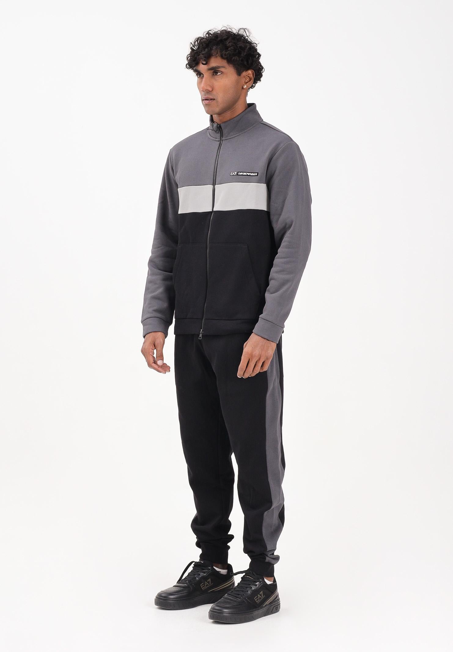 EA7 Tuta sportiva grigia e nera da uomo 7M000941AF10377 MC165 EA7 