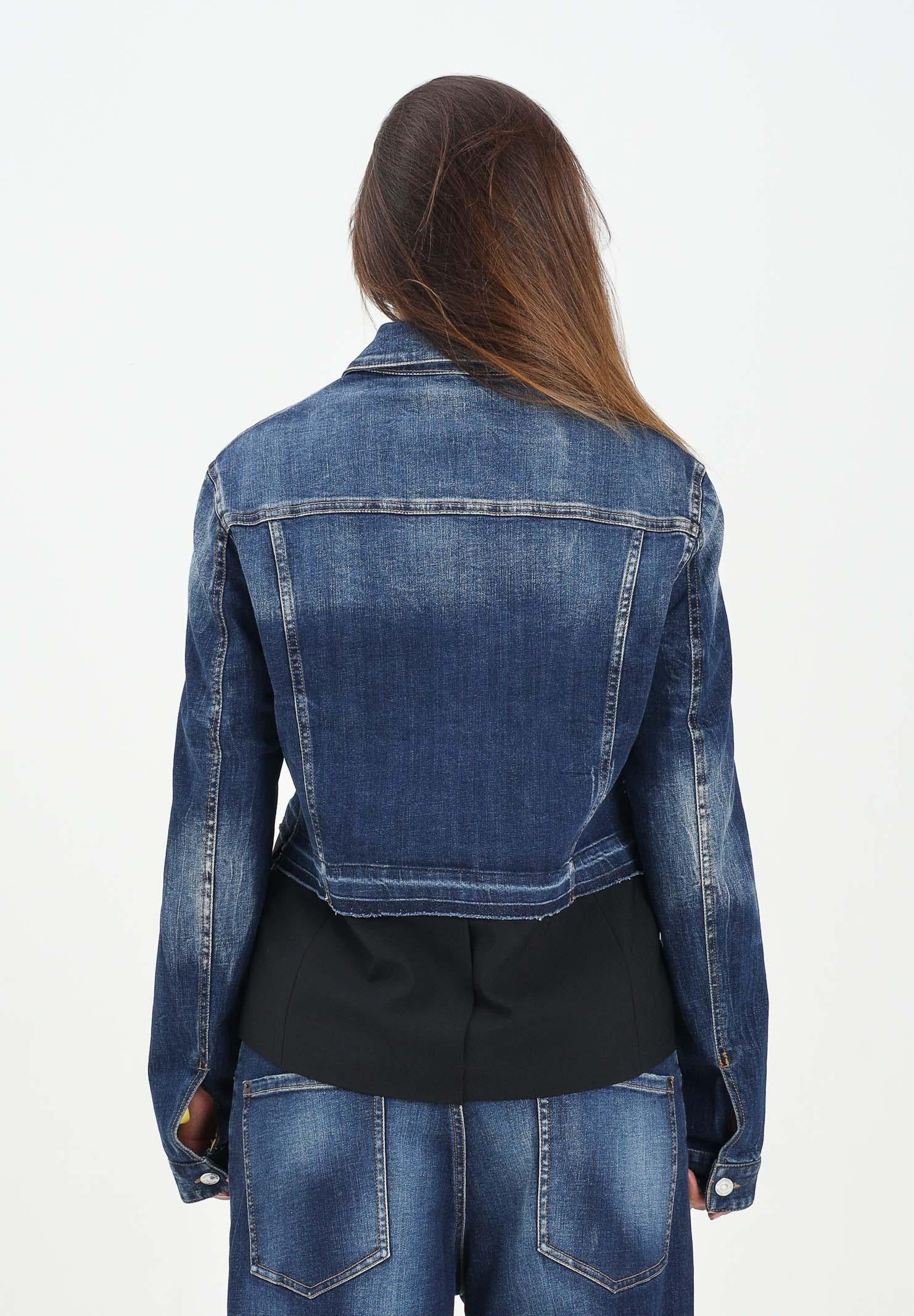 DSQUARED2 Giubbotto di jeans in denim blu per donna, ragazzi e bambini con parte inferiore stile blazer DQ3049D0AEZ DQ01 DSQUARED2 