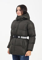 DSQUARED2 Piumino verde oliva per donna e bambina con cintura logata DQ2439D00BN DQ518 DSQUARED2 