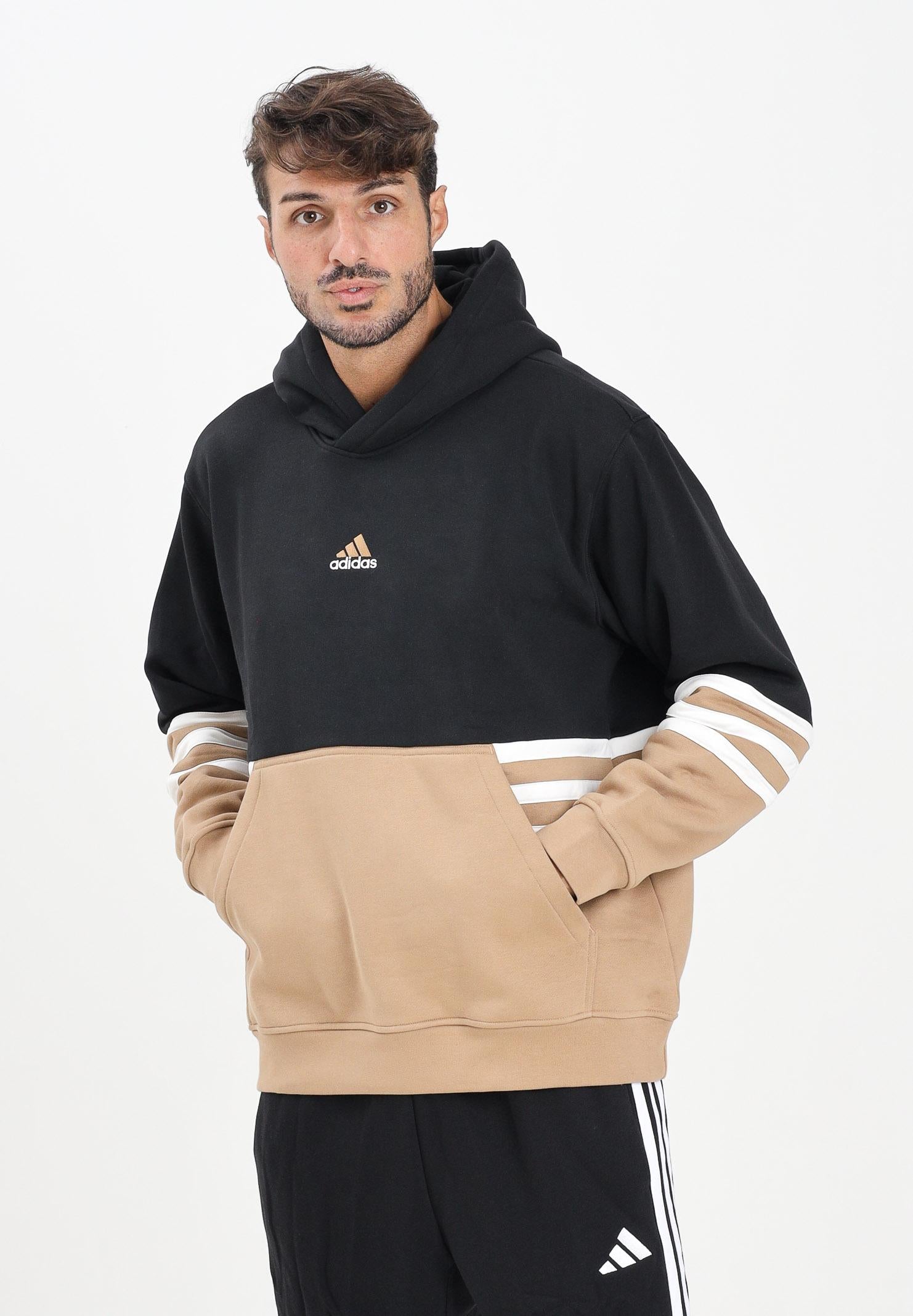 ADIDAS PERFORMANCE Felpa con cappuccio Archive nera e beige da uomo JY2797  ADIDAS ORIGINALS 