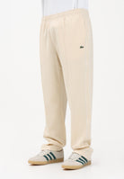 LACOSTE Pantalone sportivo crema da uomo in piqué con bordo XH0628 056 LACOSTE 