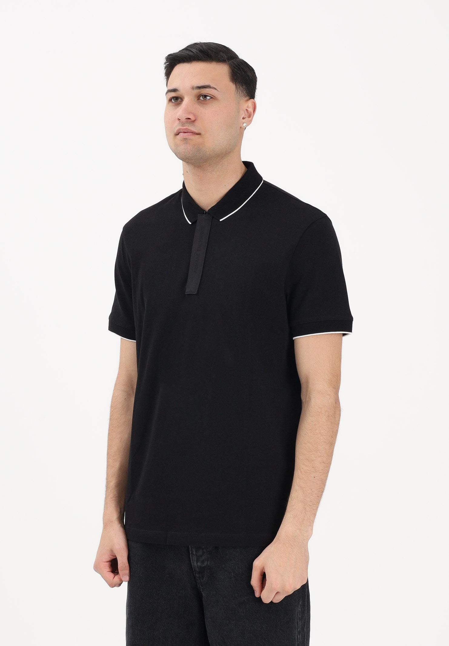 ARMANI EXCHANGE Polo a manica corta nera da uomo con dettagli a contrasto XM001285AF10366 UC001 ARMANI EXCHANGE 