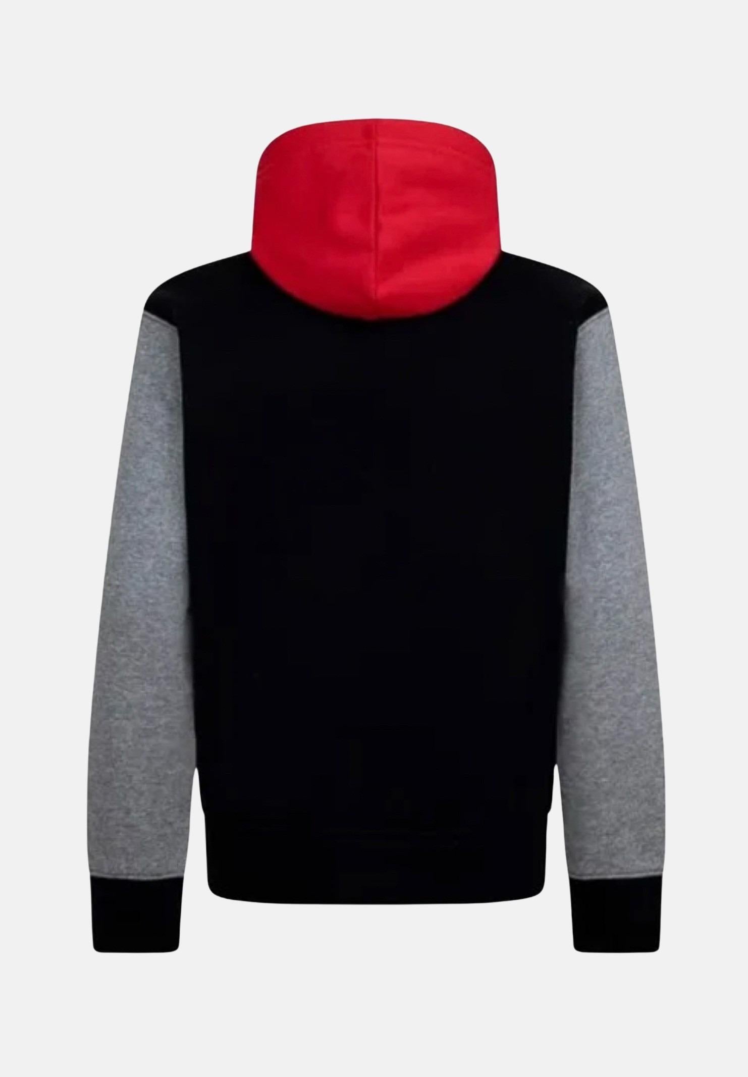 JORDAN Felpa con cappuccio Brooklyn nera, rossa e grigia per bambino e bambina 95D392 KR5 JORDAN 