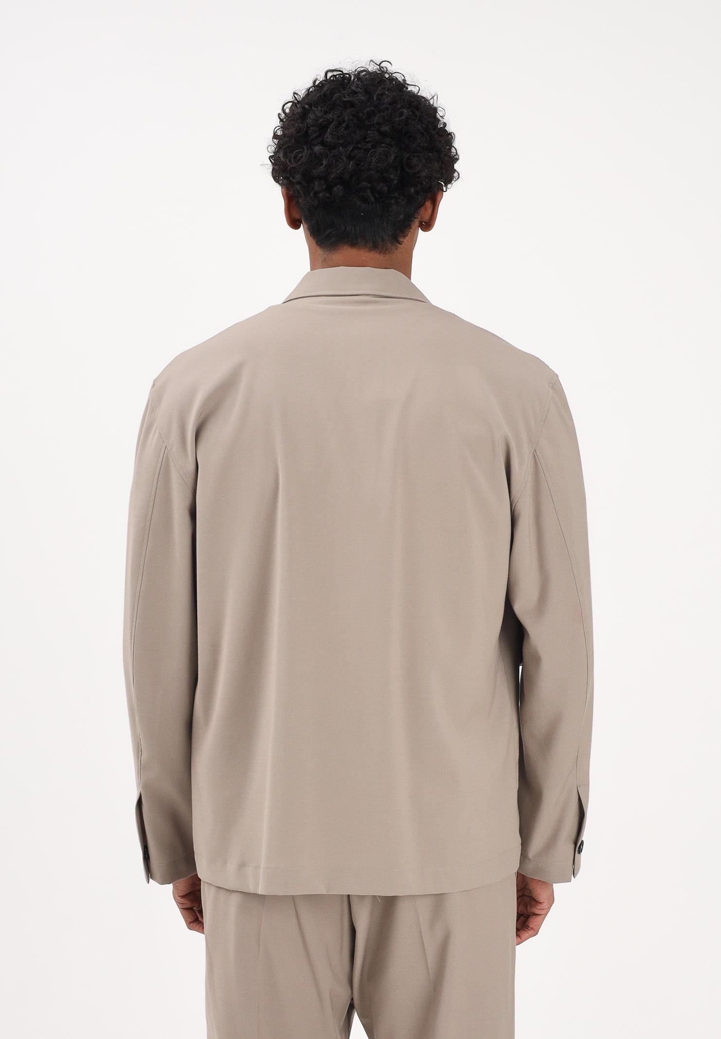 I'M BRIAN Camicia a manica lunga beige da uomo con tasche cargo CA3625 TA I'M BRIAN 