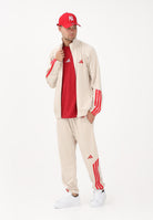 ADIDAS PERFORMANCE Tuta Stadium 3-Stripes beige e rossa da uomo KB6198 . ADIDAS PERFORMANCE 