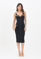 ELISABETTA FRANCHI Abito midi nero da donna con tulle<BR/> AB80256E2 110 ELISABETTA FRANCHI 