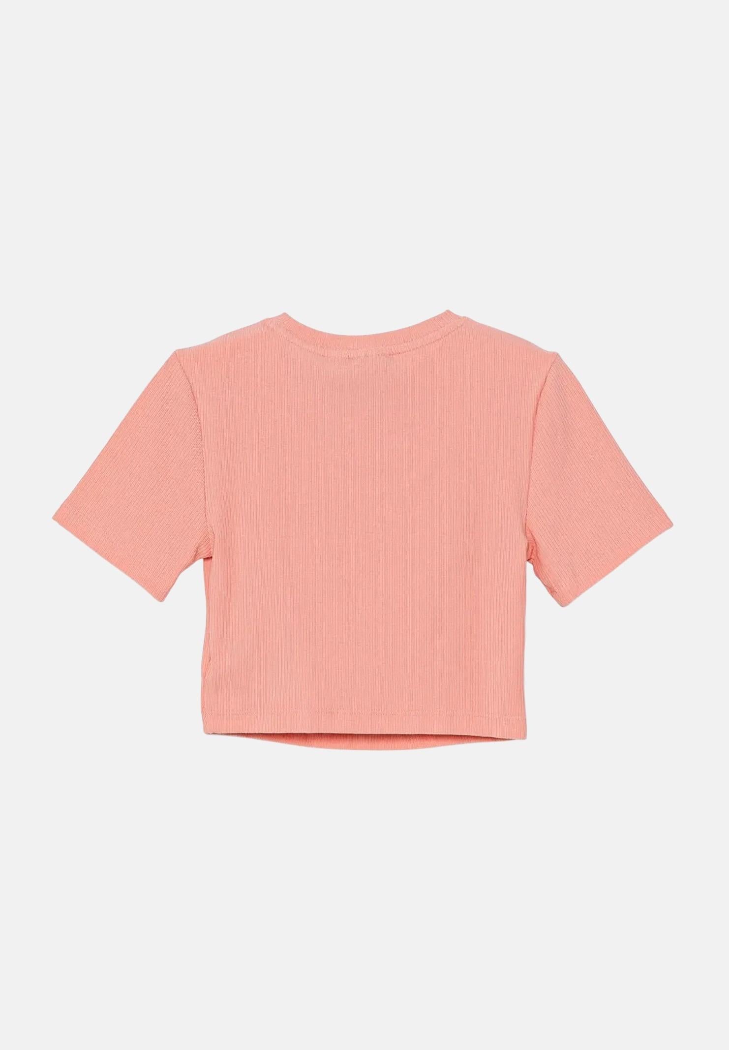 ADIDAS ORIGINALS T-shirt a manica corta Ribbed Crop rosa da bambina JC8441  ADIDAS ORIGINALS 