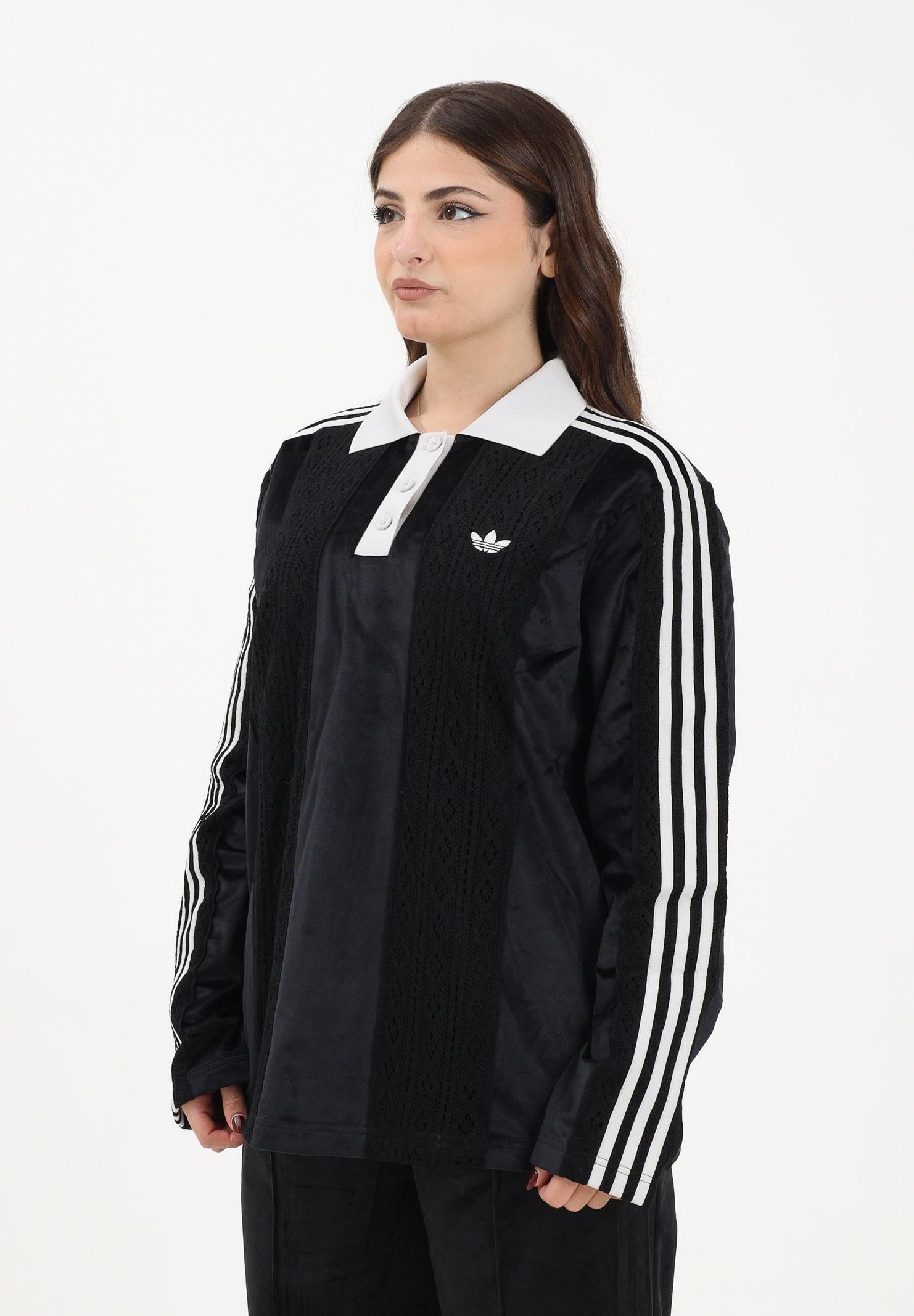 ADIDAS ORIGINALS Polo a manica lunga WINTERISED LONGSLEEVE SOCCER JERSEY nera da donna KR7652 . ADIDAS ORIGINALS 
