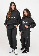 Pantalone sportivo piombo per donna e bambina con stampa logo F4MSJUFP177 103 MSGM 