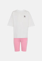 ADIDAS ORIGINALS Completo Pantaloncini da ciclismo e maglietta Light Pink/White rosa chiaro e bianco bambina. KE2345 . ADIDAS ORIGINALS 