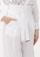 MAX MARA Pantalone MSTMATERIA in lino bianco da donna 2616131092600 002 MAX MARA 