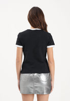 ADIDAS ORIGINALS T-shirt a manica corta 3 STRIPES SLIM nera da donna KD7980 . ADIDAS ORIGINALS 