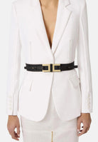 ELISABETTA FRANCHI Cintura nera da donna con dettaglio logo CT50S61E2 110 ELISABETTA FRANCHI 