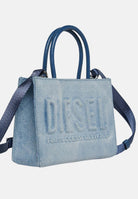 DIESEL Borsa a mano in denim chiaro da donna con logo J02529P1730 H8457 DIESEL 