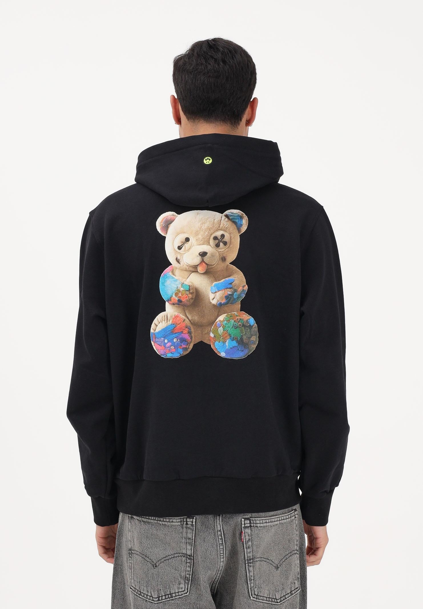 BARROW Felpa con cappuccio nera per uomo e donna caratterizzata da stampa sul retro S6BWUAHS075 110 BARROW 