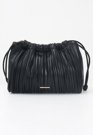 CALVIN KLEIN Borsa a spalla nera da donna in ecopelle plissettata LV04F3076G UB1 CALVIN KLEIN 