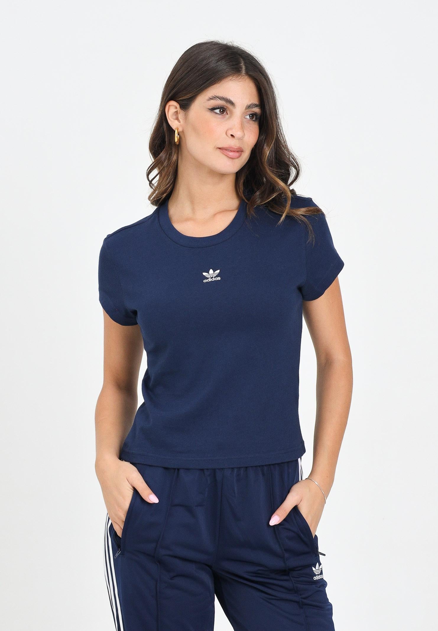ADIDAS ORIGINALS T-shirt a manica corta Essentials Slim blu da donna JC8969  ADIDAS ORIGINALS 