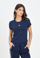 ADIDAS ORIGINALS T-shirt a manica corta Essentials Slim blu da donna JC8969  ADIDAS ORIGINALS 