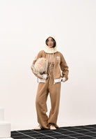 ADIDAS ORIGINALS Felpa con zip Knit Classic beige da donna KS7799  ADIDAS ORIGINALS 