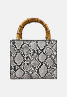 JUST CAVALLI Borsa a mano pitonata bianca e nera da donna 80RA4BD2ZSD84 L02 JUST CAVALLI 