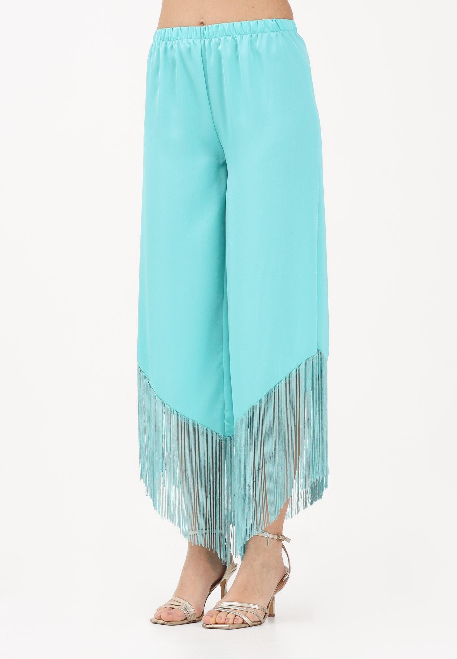 TPN Pantalone turchese da donna con frange BEND242S6 9L TPN 
