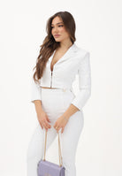 ELISABETTA FRANCHI Giacca crop avorio da donna GI22261E2 360 ELISABETTA FRANCHI 