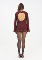 NOELL MAGGINI Abito corto bordeaux da donna con applicazioni e scollo 00126086 BO NOELL MAGGINI 