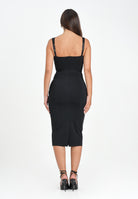 ELISABETTA FRANCHI Abito midi nero da donna in tessuto bielastico AB81056E2 110 ELISABETTA FRANCHI 