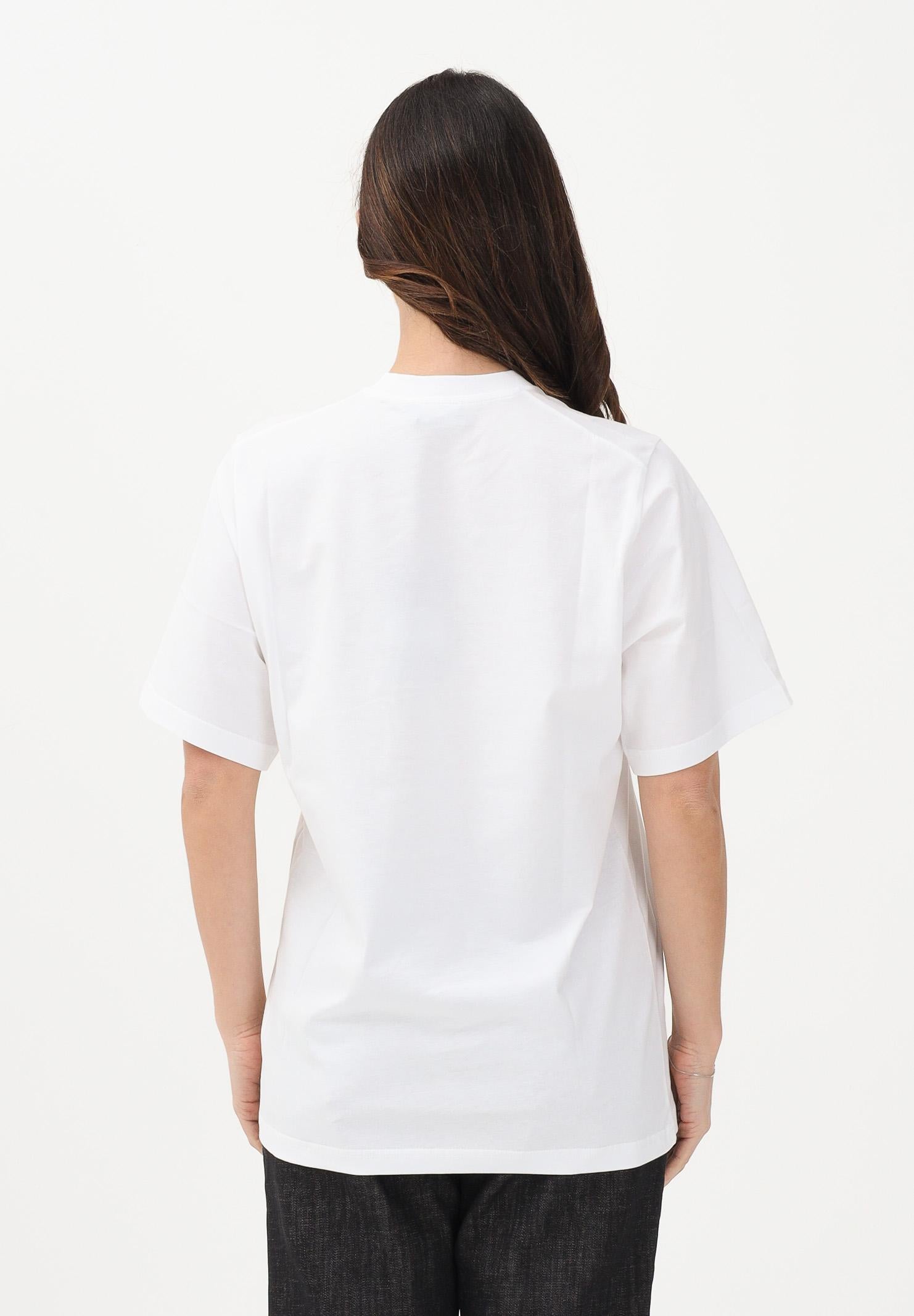 DSQUARED2 T-shirt a manica corta bianca per donna, ragazzi e bambini con logo e maxi foglia d'acero DQ3176D00XM DQ100 DSQUARED2 